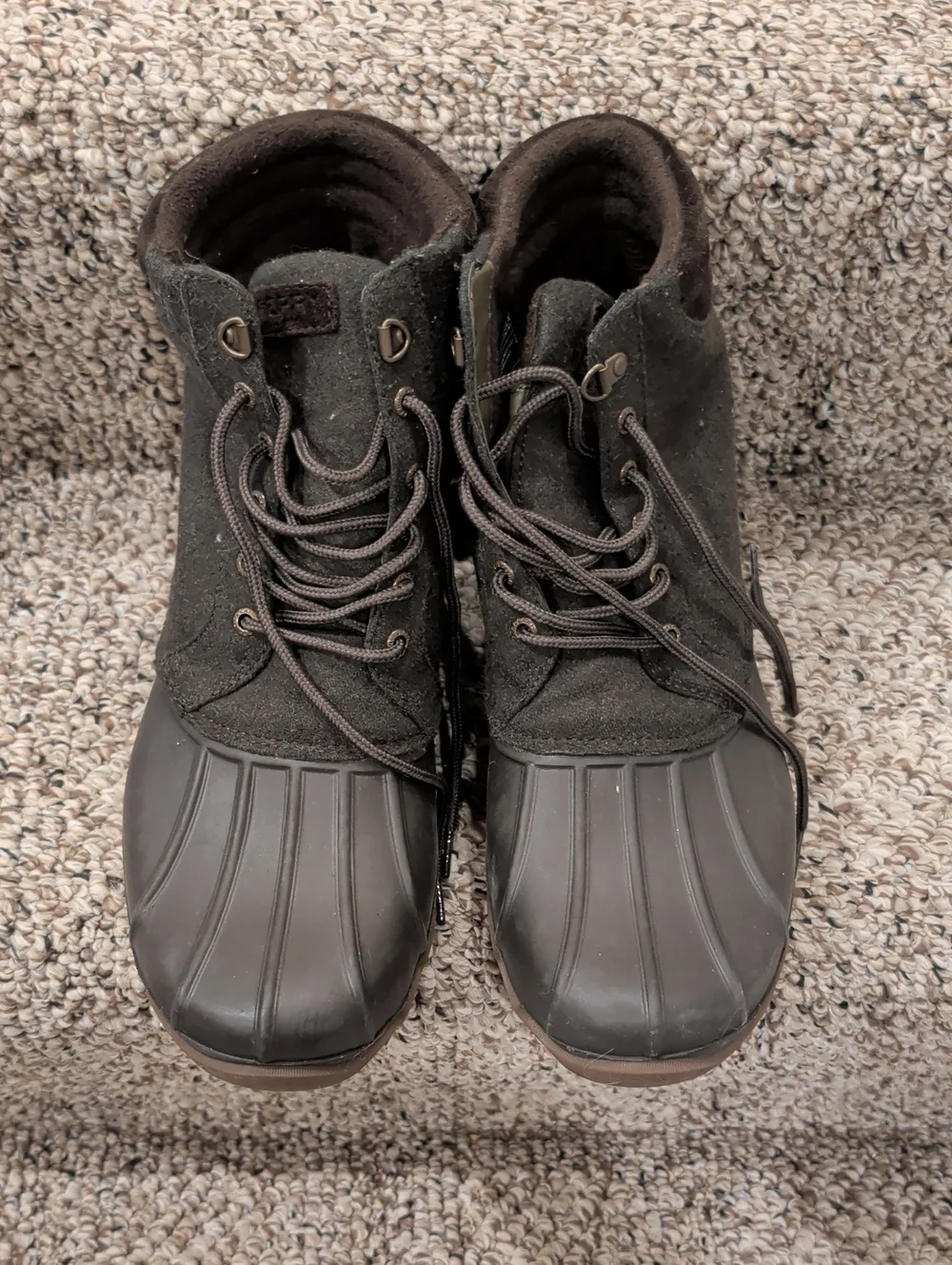 Sperry Dark Brown Lace-Up Duck Boots